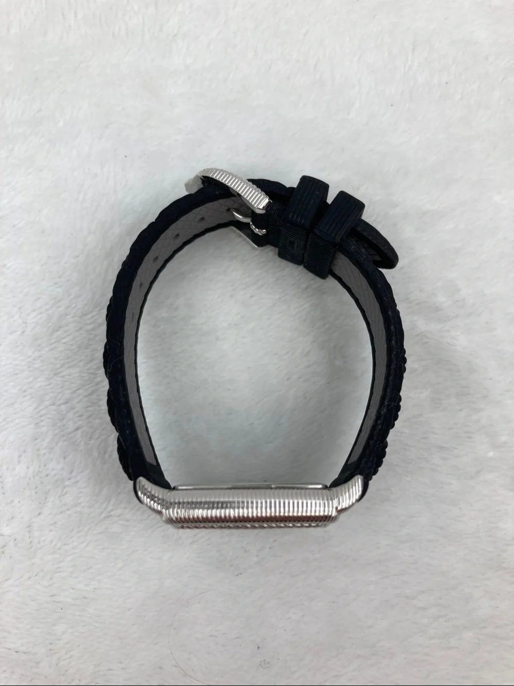 Judith Ripka Women’s Watch Mother of Pearl Dial with Black Silicone Band  9”